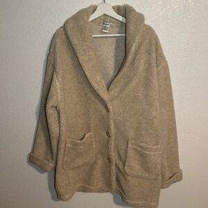 WinterSilks Oatmeal Teddy Bear Texture Jacket/Shacket Size XL/XXL